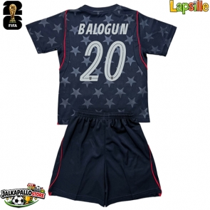 Yhdysvallat Folarin Balogun #20 Vieraspaita Lapsille MM-kisat 2026 Lyhythihainen (+ shortsit)